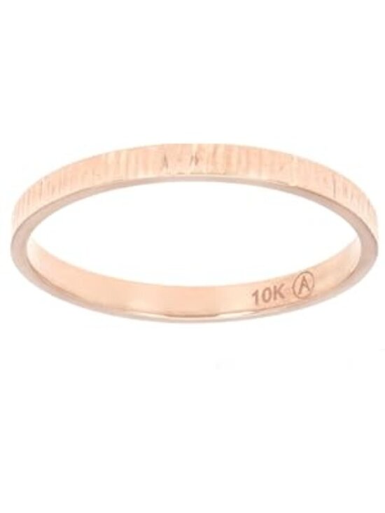 10k Solid Gold Jewelry - 10kt Solid Rose Gold Size 6 Band Ring Textured New 2mm firm price